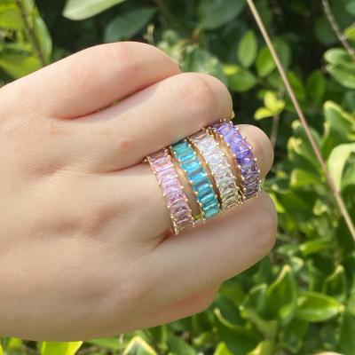 China Wholesale Hot Selling FASHIONABLE Zircon Ring For Women Fashion 18K Colorful Gold Ring New Style for sale