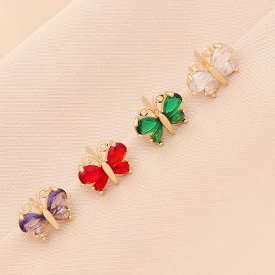 China FASHIONABLE Zircon Butterfly Stud Earrings For Women Fashion Trendy Earrings for sale