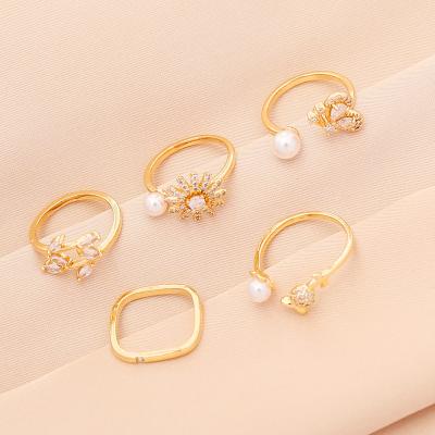 China TRENDY Pearl Butterfly Ring For Women Bohemian Fashion Open Ring for sale