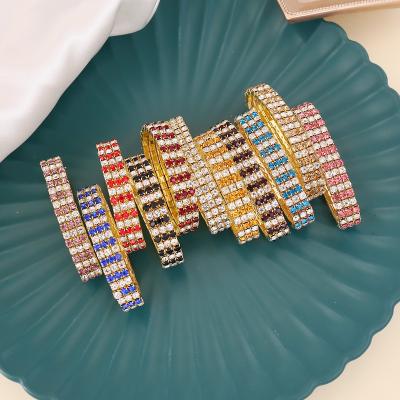 China FASHIONABLE Colorful Classic Diamond Elastic Bracelet For Women Trendy Bracelets for sale