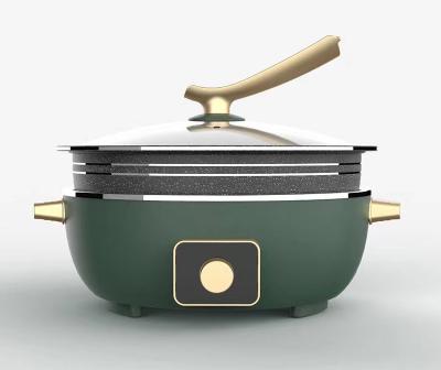 China Household 5.0L Multi-Function Electric Hot Pot Frying Pan Double-Layer Non-Stick Pan Factory for sale