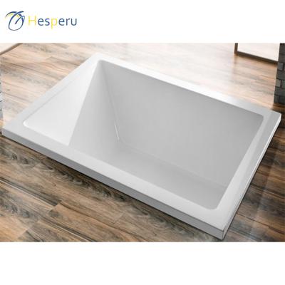 China Hesperu Custom 1.7M Rectangular White Acrylic Enclosed Drop In Adult Tub Bathroom Bathtub for sale