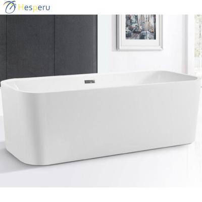 China Modern Hesperu Freestanding Solid Outdoor Acrylic Freestanding Bathtub Back to Wall Freestanding Soaking Bathtub for sale