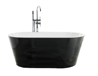 China Modern Hotel Acrylic Freestanding Black Acrylic Bathtub With Faucet Black Color Bath Tubs for sale