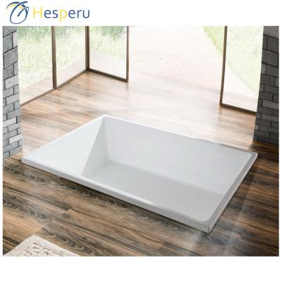 China Single Rectangular Embedded Soaking One Person Embedded Drop In Bathroom Indoor Bathtub Acrylic Bathtub for sale