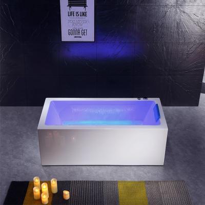 China Waterfall Freestanding Double Acrylic Whirlpool Massage Bathtub Bathroom Hotel Freestanding Bathtub for sale