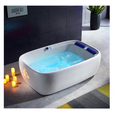 China Freestanding Bottom LED Luxury Modern Bubble Bathtub 2 Person Bathroom Hydromassage Acrylic Massage Bathtub for sale