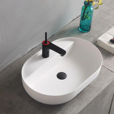 China Modern White Oval Bathroom Sink Basins Table Top Vanity Wash Basin Waschbecken Badezimmer Colores for sale