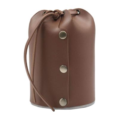 China Single Leather Propane Tank Holder Gas Tank Canister Cover For Camping for sale