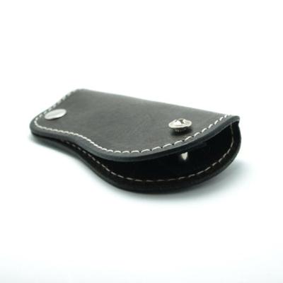 China Hot Selling Vintage Customized Black PU Car Key Case Leather Key FOB Key Ring for sale