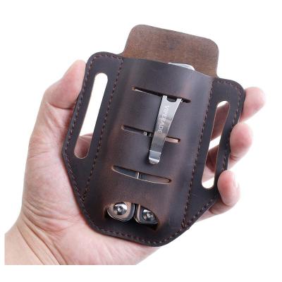 China YY Custom Full Grain Genuine Leather Flashlight Holster Genuine Leather Holder for Belt for sale