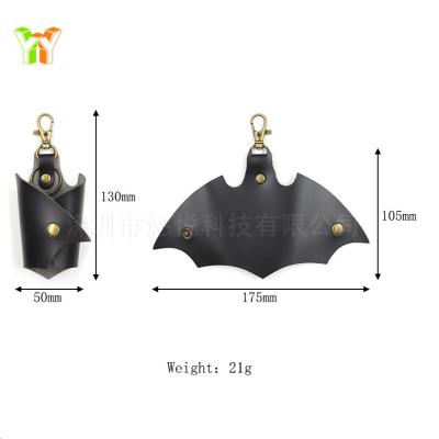 China Classic Faux Bat Key Chain Car Key Leather Cover Locks Ring Case Holder Key Chain Bag For Men for sale