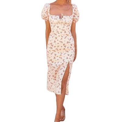 China Anti-Wrinkle Floral Dresses Good Quality Women Fashion Hot Selling Floral Casual Dresses for sale