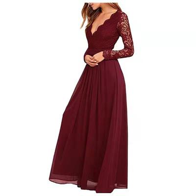 China Anti-wrinkle wholesale price best quality evening dresses women lace up long dresses for women party dresses for sale