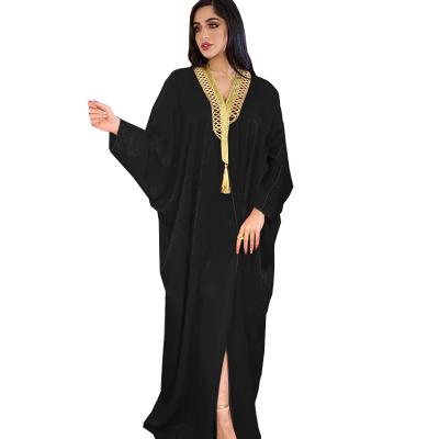 China Hot Sale Plus Size Islamic Abaya Plus Size Ladies Bat Dubai Muslim Women Morrocan Abaya Kaftan Dresses Modern Islamic Clothing for sale