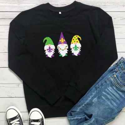 China Newest Fashion Anti-wrinkle Mardi Gras Shirts Hot Selling 100% Cotton Long Sleeve Crewneck Mardi Gras Clothes Sweatshirts for sale