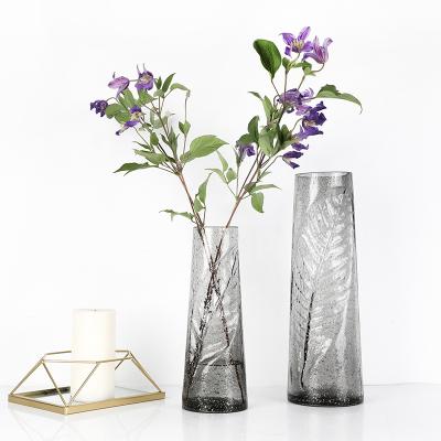 China Luxury Customized Trend Matte Hand Murano Color Glass Bulb Blown Flower Vase Set For Home Decoration for sale