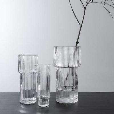 China Glass Novelty Customized Transparent Gray Vase Crystal Cut Flat Clear Color Home Decoration for sale