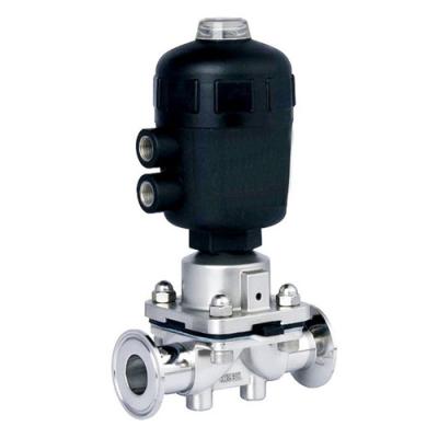 China Stainless Steel Tri Clamp Diaphragm Valve Sanitary Grade With Pneumatic Actuator for sale