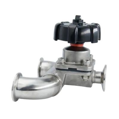 China Three Way Sanitary Diaphragm Valve With Clamped Butt Welded Ends for sale