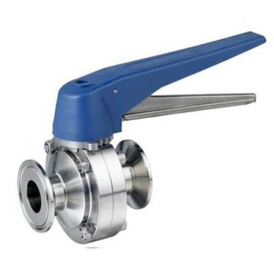 China Food Grade Sanitary Butterfly Valve DN15 - DN300 With Plastic Gripper Handle for sale