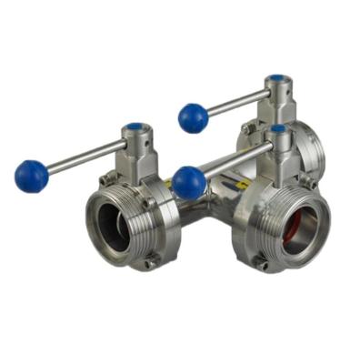 China Male Threaded Hygienic Butterfly Valve For Food And Beverage Pipeline System for sale