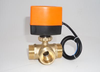 China 3 Way Electric Actuated Ball Valve With Open / Close Male Connection for sale