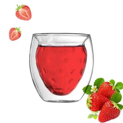 China Wholesale Single Viable Double Wall Shape Clear Glass Wall Shape Fruit Juice Drink Cup Ice Cream Fruit Cup Children Pineapple Cup for sale