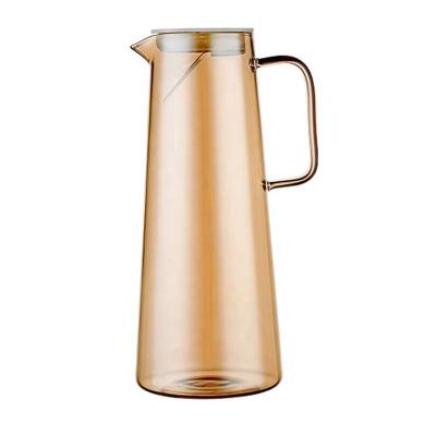 China Large Capacity 1800ml Borosilicate Viable Glass Jug Luxury Color Drinking Water Jug Set Modern Glass Beverage Jug Jug for sale