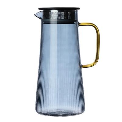 China Restaurant Room Large Capacity Glass Water Jug Classic Water Jug 1300ml Viable Jug Factory-direct for sale