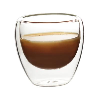 China Disposable high quality coffee tea drink handmade glass cups and good price double layer double wall glass cup for sale