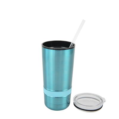 China Custom Eco Friendly Wholesale Sustainable Logo Cup Plastic Tumbler Drinking Water Cup With Lid Straw for sale