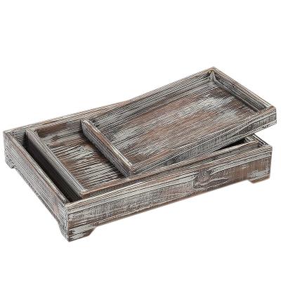 China Wholesale High Quality Eco-friendly Classic Small Place Server Serving Tray Wooden Storage Table Tray for sale