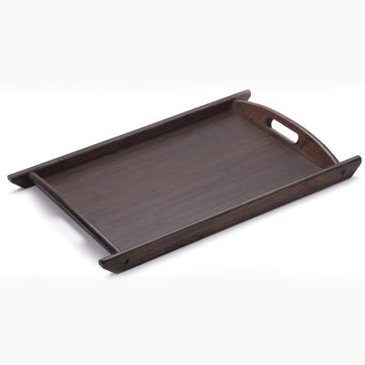 China Modern Style Wooden Rectangular Food Tray With Handle Nesting Decorative Coffee Tea Table Living Room Kitchen Perfect For Breakfast Dinner for sale