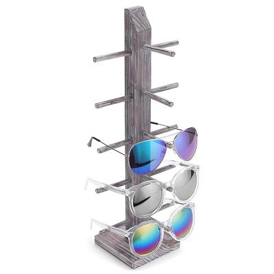 China Modern Style Special Hot Selling 5 Pairs Sunglasses Display Stand Eyewear Storage Wooden Rack for sale