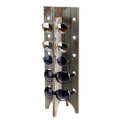 China Hot Selling Modern Style Wooden Eyewear Rack Sunglasses Display Stand 5 Pairs Eyewear Glasses Rack for sale