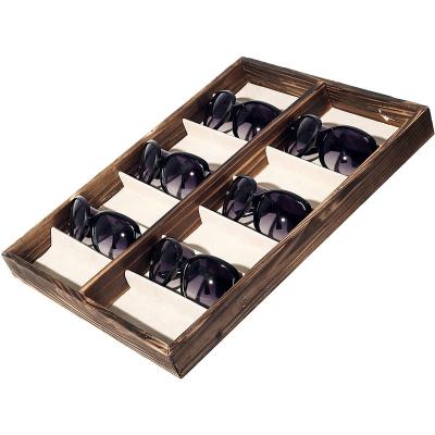 China Modern Style Fine Quality Luxury Sunglasses Box 6 Grids Sunglasses Display Storage Box for sale