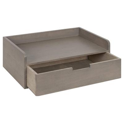 China Customizable Modern Floating Shelf Gray Backing Storage Wall Shelf Wood Storage for sale