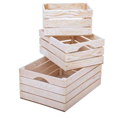 China Sustainable Wooden Box Rustic Vintage Handcrafted Case For Storage Decorative Box Set Of 3 for sale