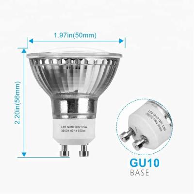 China Hotel led spotlight gu10 5W 450lm 120 degree glass cup with TUV GS for sale