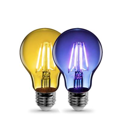 China Vintage Edison Bulbs 2W B22 E26 E27 Vintage Edison A60 Led Bulb Holiday Lighting Colorful Led Filament Bulb for sale