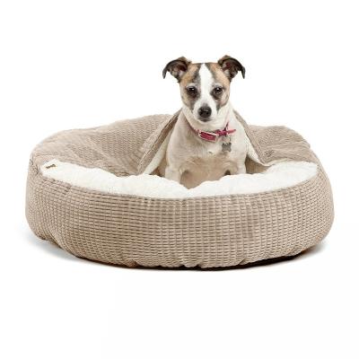 China New Design Sustainable Round Soft Luxury Plush Round Pet Egg Warmer Animal Shaped Pet Bed for sale