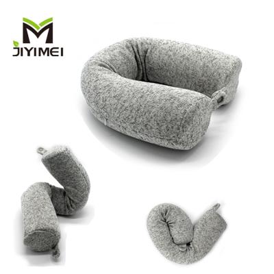 China 2019 New Twist Travel Pillow Neck Roll Pillow Anti-Static Memory Foam Essential For Travel And Office Can Be Folded for sale