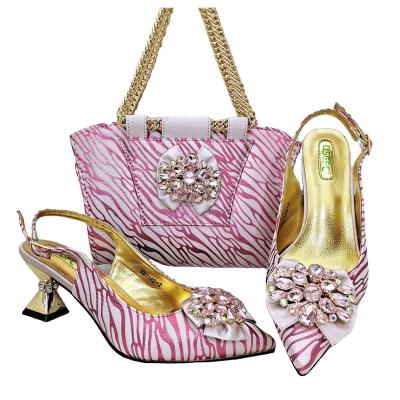 China Light Modern Latest Custom-Made More Popular Diverse Exquisite Party Elegant Ladies Shoes Bag Set for sale