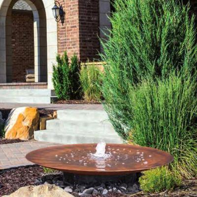 China CLASSIC Custom Garden Fountains Decorative Corten Steel Round Water Table for sale