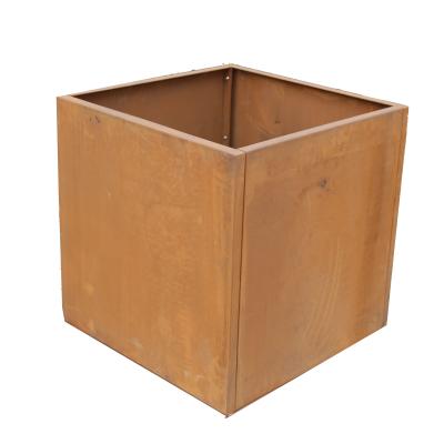 China FLOOR Metal Laser Cut Flower Box Large Corten Steel Planter Pot for sale