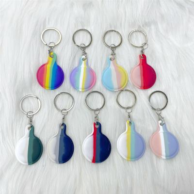 China Newest Anti-drop For Apple Airtag Case Rainbow Silicone For Airtag Cover Dog Collar Case For Airtag Silicone Case With Key Chain for sale