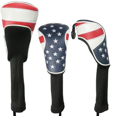 China PU Leather 1/3 Driver Golf Head Cover Club Headcover 1# Golf Club Head Cover Customized OEM Golf Headcover for sale