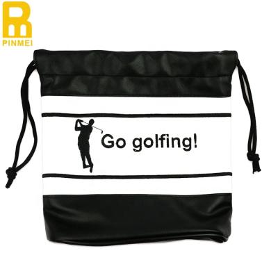 China Place Golf Accessories Golf Valuable Bag PU Leather Storage Pouch Golf Accessories Ball Bag for sale