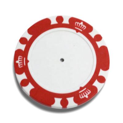 China Custom Clay+Stickers Clay Poker Chip With Custom Golf Sports Sticker Two Side Printed for sale